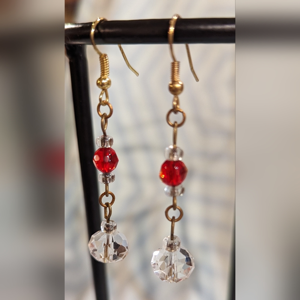 Handmade Fishhook Dangle Earrings - Picture 2 of 3
